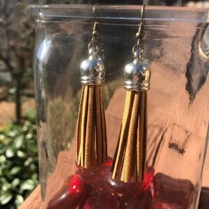 Fringe Faux Leather Earrings